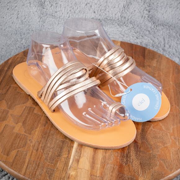 Ciel Women's Lido Golden Greek Open Toe Sandal Size 10 Summer Beach